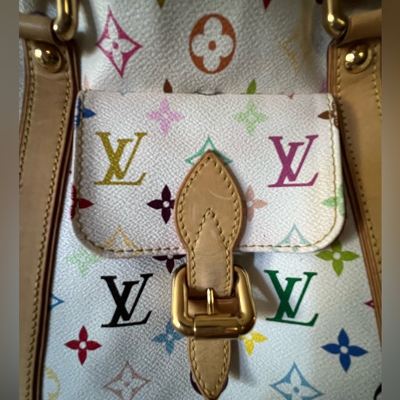 LOUIS VUITTON Aurelia MM WHITE MURAKAMI Multicolor Bag Purse Tote HOST PICK 🩷LV - Picture 11 of 13